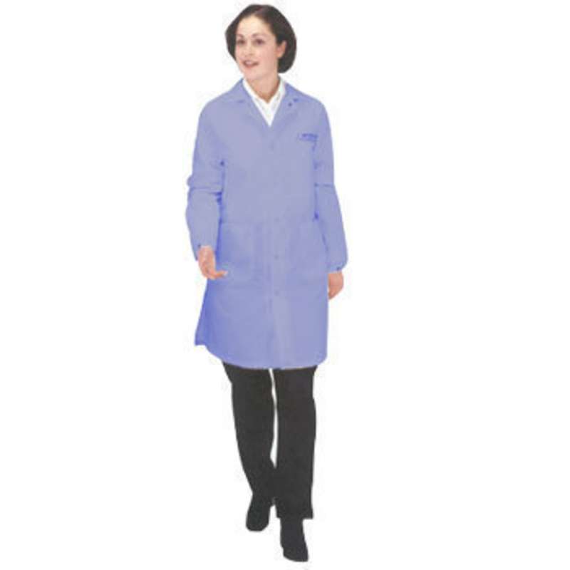 ESD-Safe Nylostat Coat in Cotton/Poly Woven Fabric, Nasa Blue, 3X-Large, 42-1/4" Long
